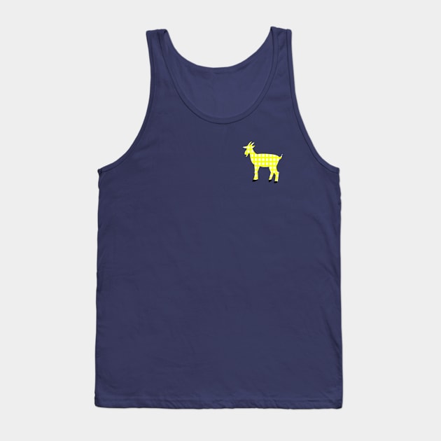 Lispe Goat with Yellow Gingham Check Tank Top by Lispe